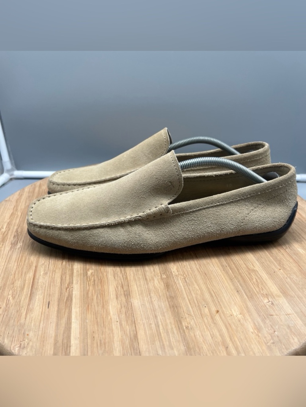 Tod’s Suede Slip On Casual Loafers Beige Tan Men’s Size 10